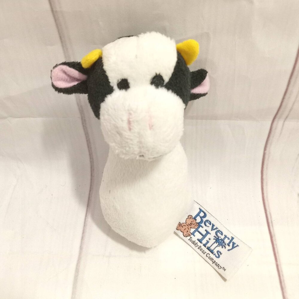 Beverly Hills Teddy Bear Company Plush Cow Rattle Plush Toy 6"